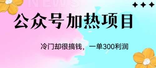 冷门公众号加热项目，一单利润300+-时尚博客