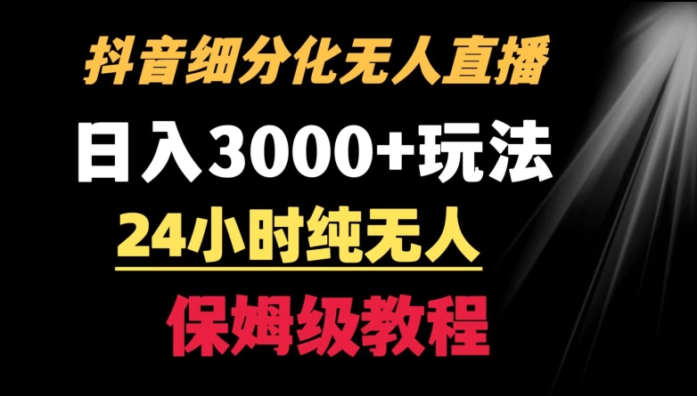 靠抖音细分化赛道无人直播，针对宝妈，24小时纯无人，日入3000+的玩法-时尚博客