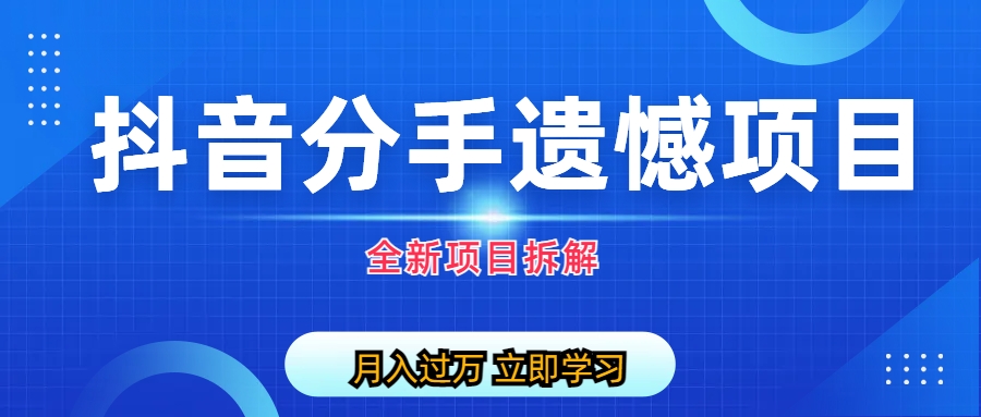 自媒体抖音分手遗憾项目私域项目拆解-时尚博客