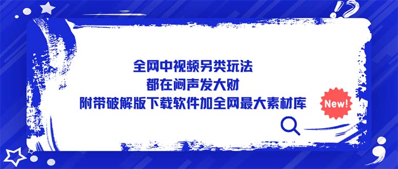 全网中视频另类玩法，都在闷声发大财，附带破解版下载软件加全网最大素材库-时尚博客