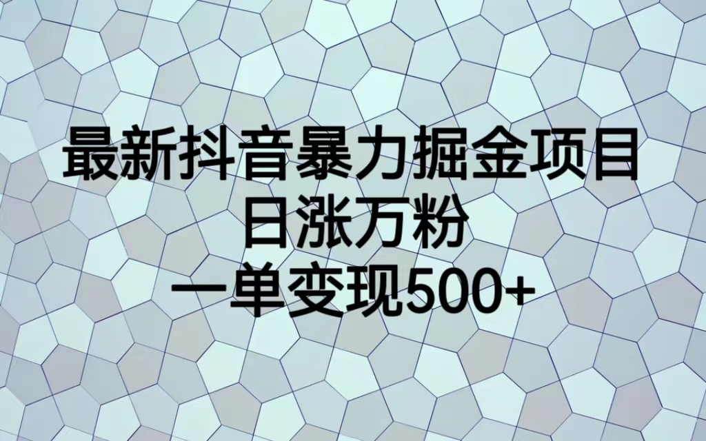 最火热的抖音暴力掘金项目，日涨万粉，多种变现方式，一单变现可达500+-时尚博客