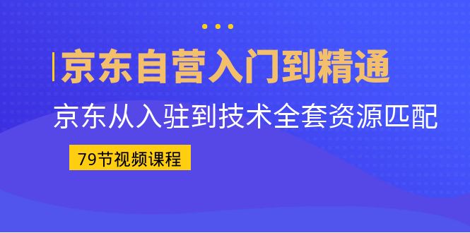 京东自营入门到精通：京东从入驻到技术全套资源匹配（79节课）-时尚博客