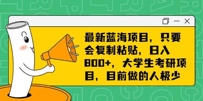 最新蓝海项目，只要会复制粘贴，日入800+，大学生考研项目，目前做的人极少-时尚博客