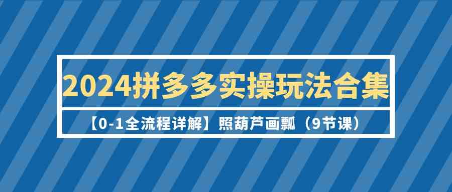 （9559期）2024拼多多实操玩法合集【0-1全流程详解】照葫芦画瓢（9节课）-时尚博客