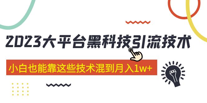 价值4899的2023大平台黑科技引流技术 小白也能靠这些技术混到月入1w+29节课-时尚博客