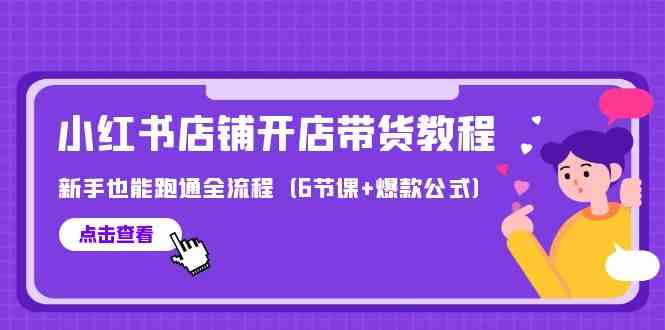 （9883期）最新小红书店铺开店带货教程，新手也能跑通全流程（6节课+爆款公式）-时尚博客