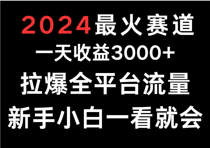 2024最火赛道，一天收一3000+.拉爆全平台流量，新手小白一看就会-时尚博客