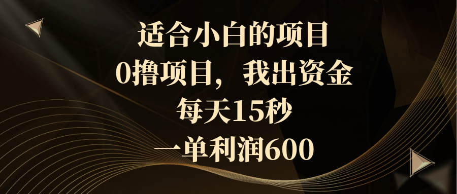 适合小白的项目，0撸项目，我出资金，每天15秒，一单利润600-时尚博客