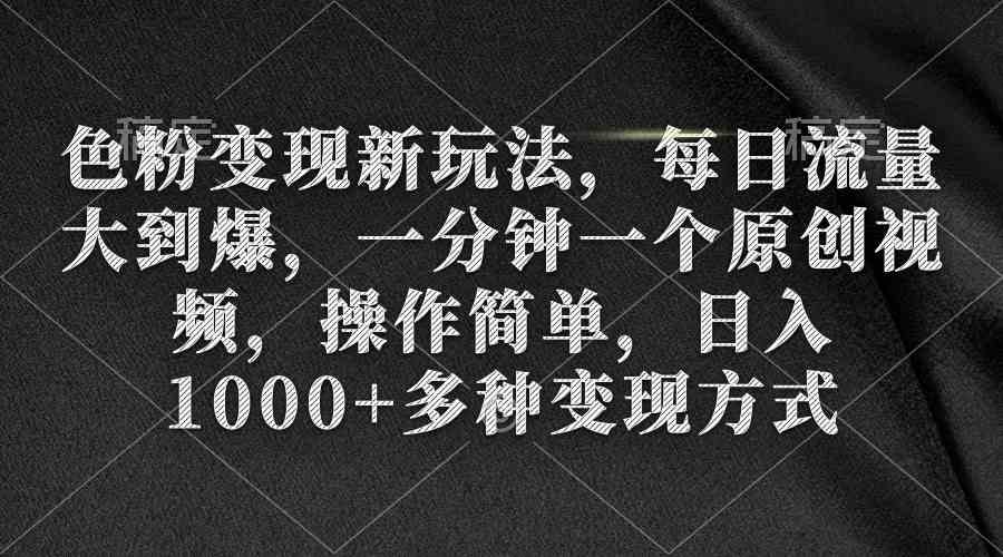 （9282期）色粉变现新玩法，每日流量大到爆，一分钟一个原创视频，操作简单，日入1…-时尚博客