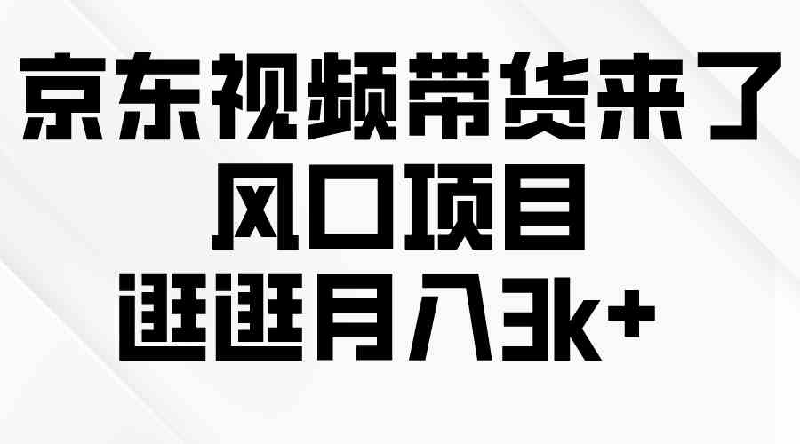 （10025期）京东短视频带货来了，风口项目，逛逛月入3k+-时尚博客