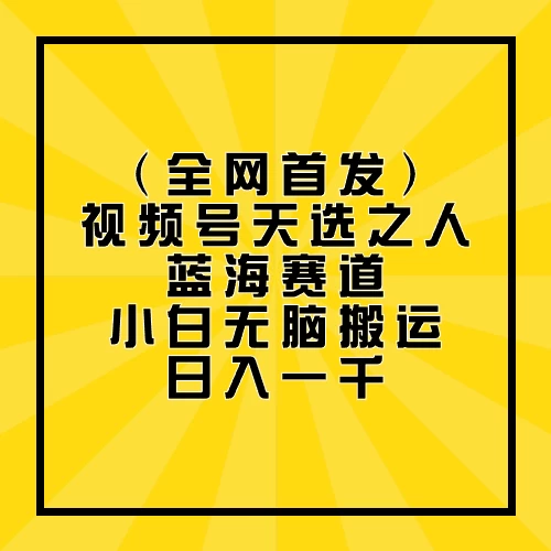 全网首发，视频号天选之人蓝海赛道，小白无脑搬运日入一千-时尚博客