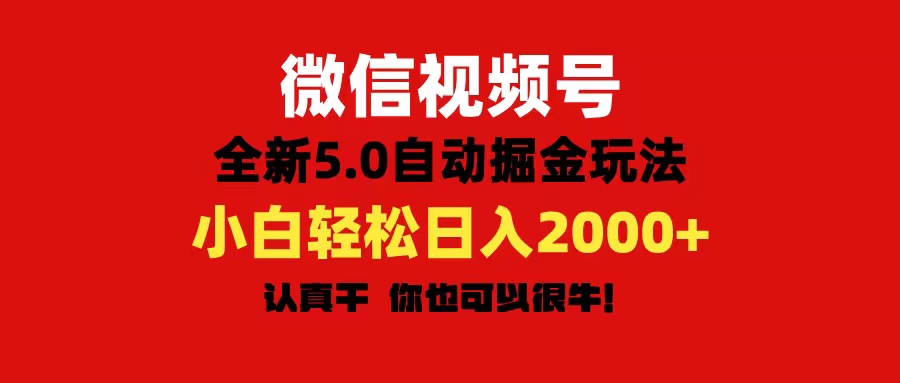 微信视频号变现，5.0全新自动掘金玩法，日入利润2000+有手就行-时尚博客