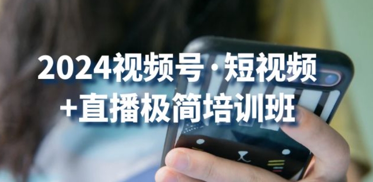 2024视频号·短视频+直播极简培训班：抓住视频号风口，流量红利-时尚博客