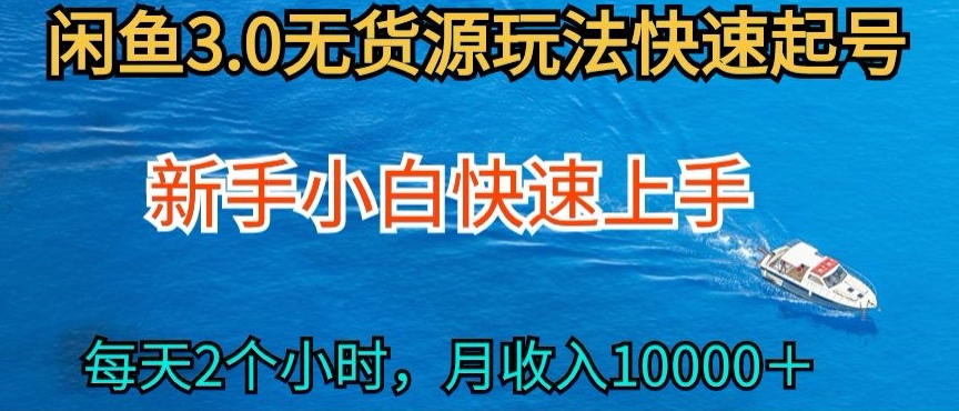 2024最新闲鱼无货源玩法，从0开始小白快手上手，每天2小时月收入过万-时尚博客