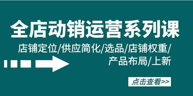 （9845期）全店·动销运营系列课：店铺定位/供应简化/选品/店铺权重/产品布局/上新-时尚博客