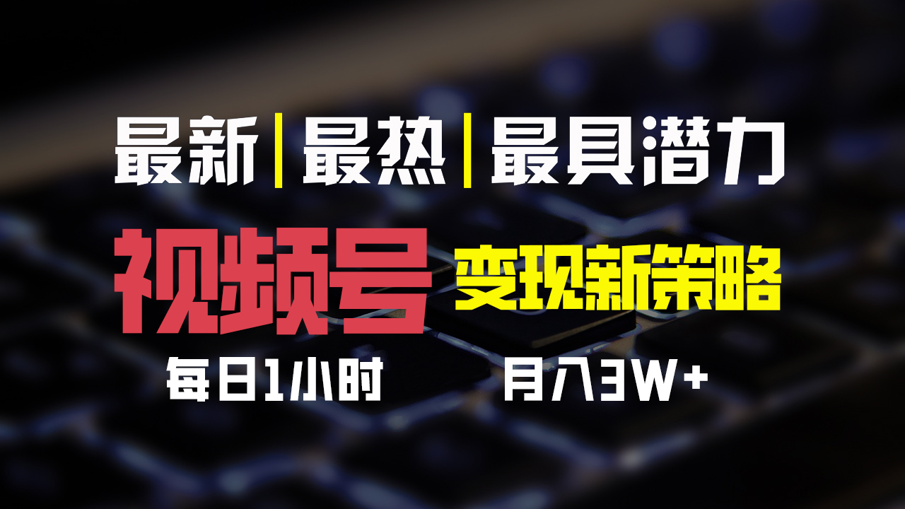 视频号变现新策略，每日一小时月入30000+-时尚博客