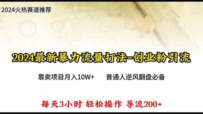 （10151期）2024年最新暴力流量打法，每日导入300+，靠卖项目月入10W+-时尚博客