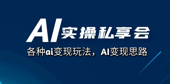 AI实操私享会，各种ai变现玩法，AI变现思路（67节课）-时尚博客