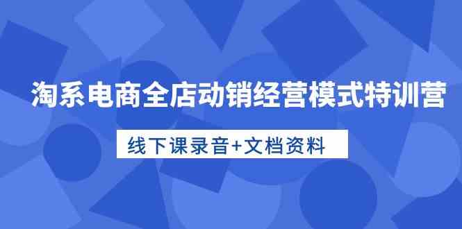 （10192期）淘系电商全店动销经营模式特训营，线下课录音+文档资料-时尚博客