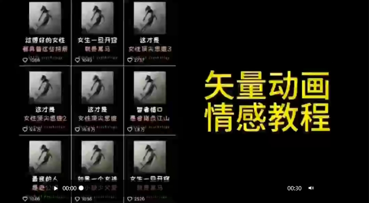 矢量动画情感教程：高点赞涨粉，适合情感、思维、创业教育等赛道-时尚博客