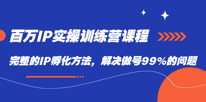 百万IP实战训练营课程，完整的IP孵化方法，解决做号99%的问题-时尚博客