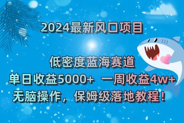 2024最新风口项目 低密度蓝海赛道，日收益5000+周收益4w+ 无脑操作-时尚博客