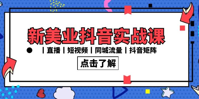 新美业抖音实战课丨直播丨短视频丨同城流量丨抖音矩阵（30节课）-时尚博客