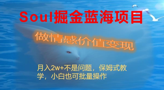 Soul掘金蓝海项目细分赛道，做情感价值变现，月入2w+不是问题-时尚博客