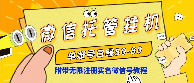 （10217期）微信托管挂机，单号日赚50-80，项目操作简单（附无限注册实名微信号教程）-时尚博客