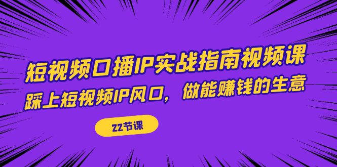 短视频口播IP实战指南视频课，踩上短视频IP风口，做能赚钱的生意（22节课）-时尚博客