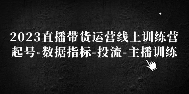 2023直播带货运营线上训练营，起号-数据指标-投流-主播训练-时尚博客