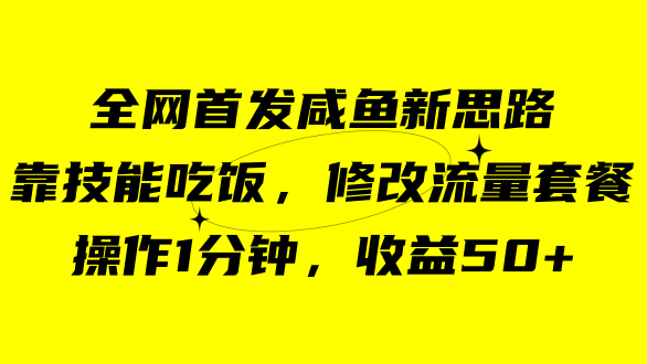 咸鱼冷门新玩法，靠“技能吃饭”，修改流量套餐，操作1分钟，收益50+-时尚博客