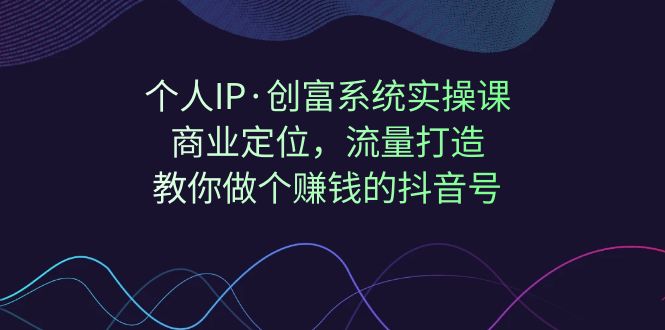 个人IP·创富系统实操课：商业定位，流量打造，教你做个赚钱的抖音号-时尚博客