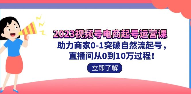 2023视频号-电商起号运营课 助力商家0-1突破自然流起号 直播间从0到10w过程-时尚博客