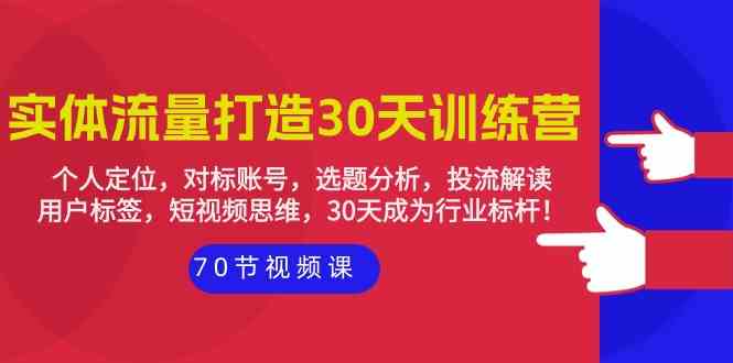 实体流量打造30天训练营：个人定位，对标账号，选题分析，投流解读（70节）-时尚博客