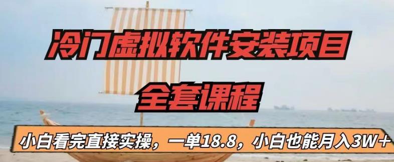 冷门虚拟软件安装项目，一单18.8，小白也能月入3W＋-时尚博客