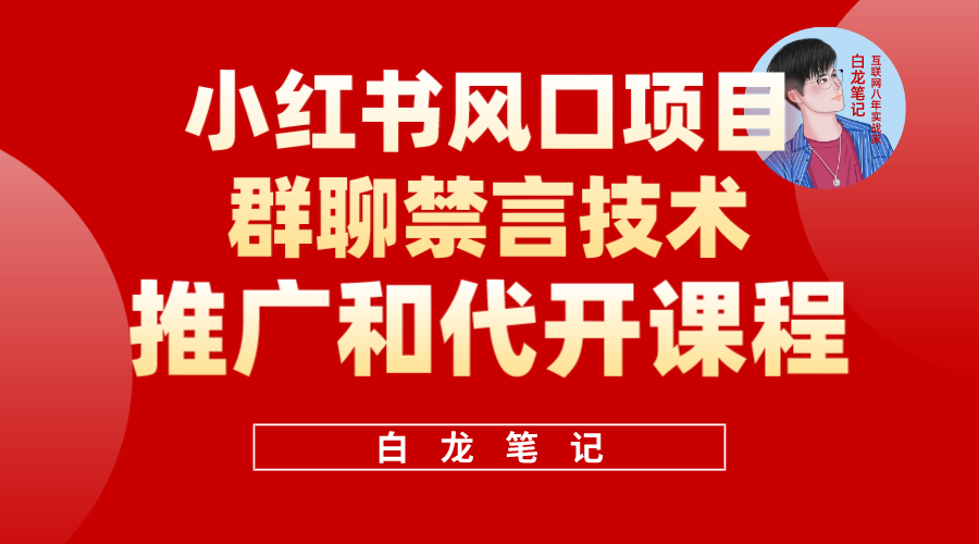 小红书风口项目日入300+，小红书群聊禁言技术代开项目，适合新手操作-时尚博客