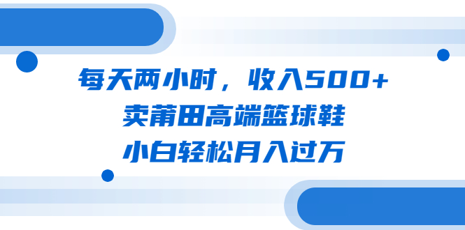 每天两小时，收入500+，卖莆田高端篮球鞋，小白轻松月入过万（教程+素材）-时尚博客