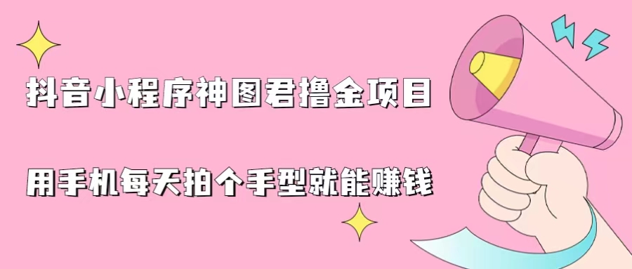 抖音小程序神图君撸金项目，用手机每天拍个手型挂载一下小程序就能赚钱-时尚博客