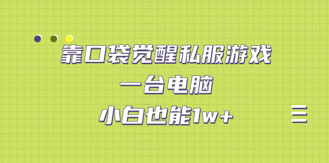 靠口袋觉醒私服游戏，一台电脑，小白也能1w+（教程+工具+资料）-时尚博客