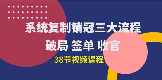 （10171期）系统复制 销冠三大流程，破局 签单 收官（38节视频课）-时尚博客