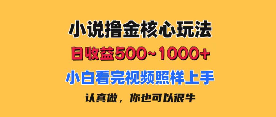 小说撸金核心玩法，日收益500-1000+，小白看完照样上手，0成本有手就行-时尚博客