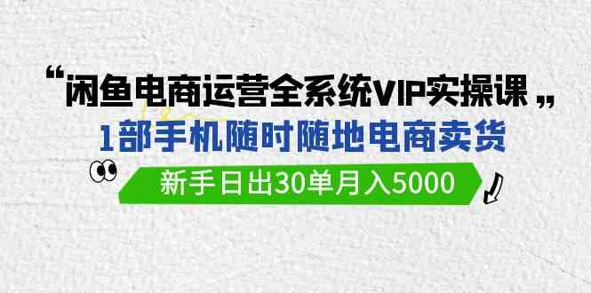 （9547期）闲鱼电商运营全系统VIP实战课，1部手机随时随地卖货，新手日出30单月入5000-时尚博客