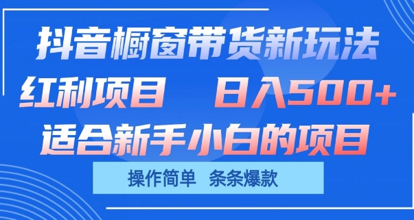 抖音橱窗带货新玩法，单日收益几张，操作简单，条条爆款-时尚博客