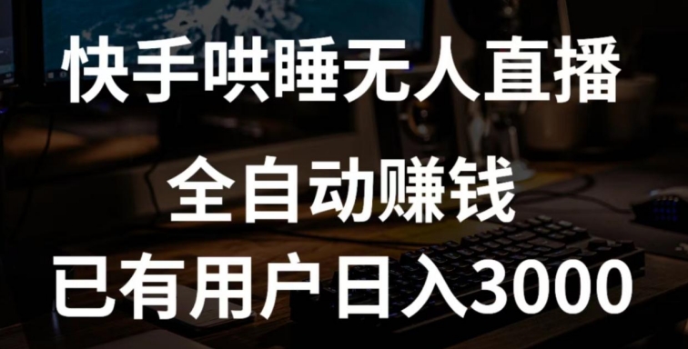 快手哄睡无人直播+独家挂载技术，已有用户日入3000+【赚钱流程+直播素材】-时尚博客