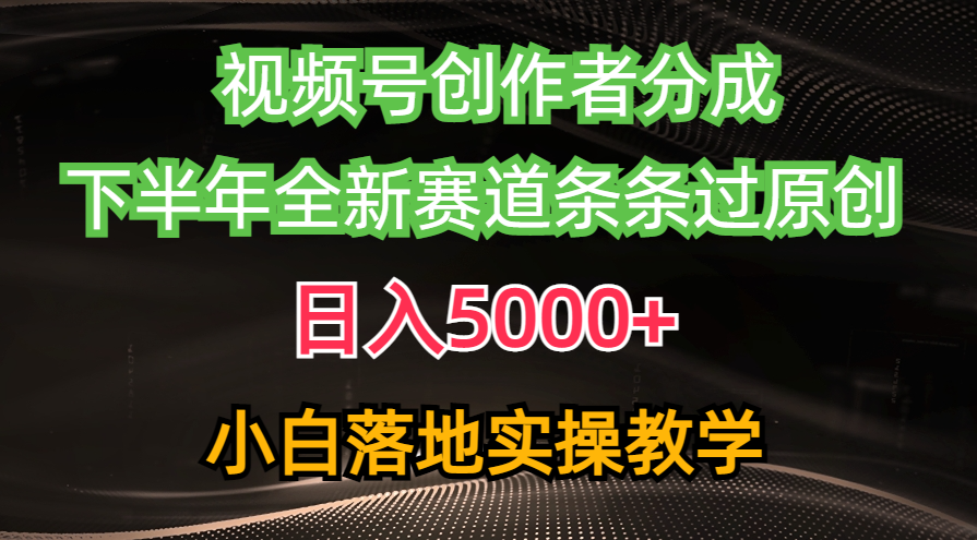 （10294期）视频号创作者分成最新玩法，日入5000+  下半年全新赛道条条过原创，小…-时尚博客