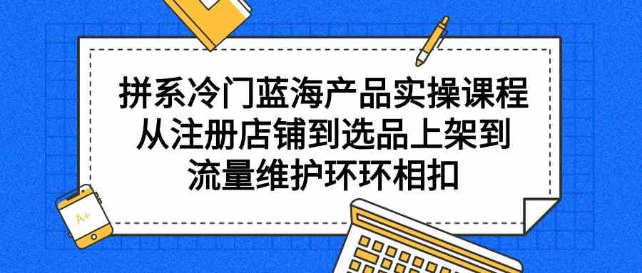 （9527期）拼系冷门蓝海产品实操课程，从注册店铺到选品上架到流量维护环环相扣-时尚博客