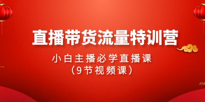 2024直播带货流量特训营，小白主播必学直播课（9节视频课）-时尚博客