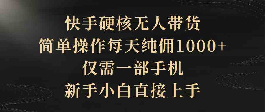 （9861期）快手硬核无人带货，简单操作每天纯佣1000+,仅需一部手机，新手小白直接上手-时尚博客