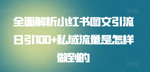 全面解析小红书图文引流日引100+私域流量是怎样做到的-时尚博客